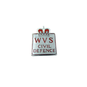 Vintage WVS Civil Defence Pin Badge, Women's Voluntary Service
