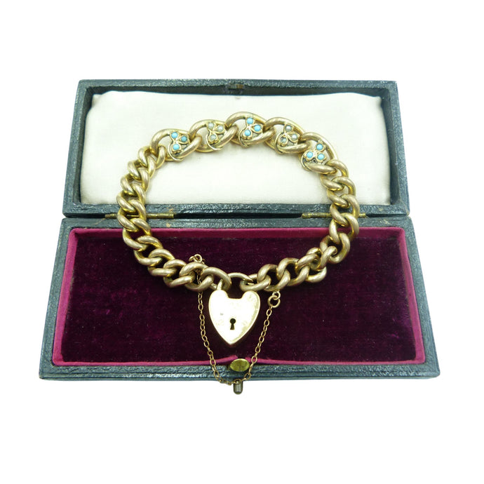 Antique Gold on Brass Padlock Bracelet