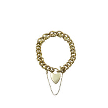 Load image into Gallery viewer, Antique Gold on Brass Turquoise &amp; Pearl Heart Padlock Bracelet