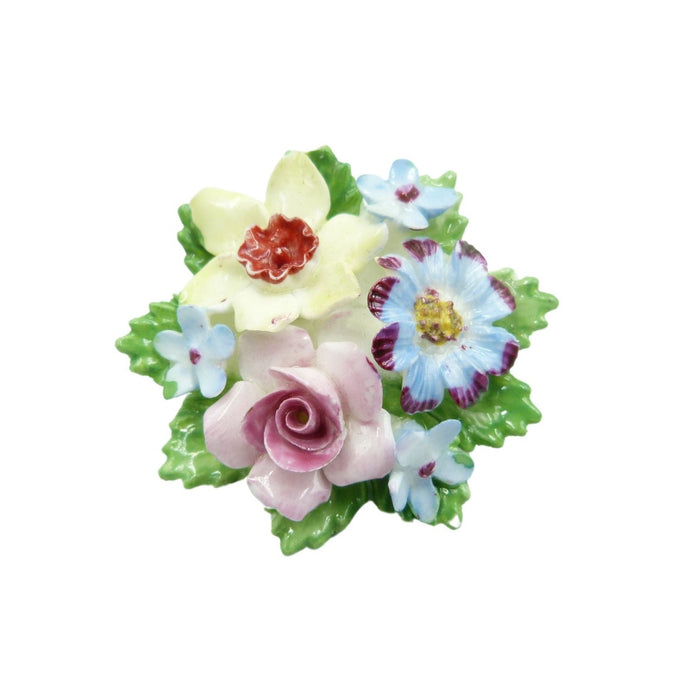 Royal Adderley Floral Ceramic Brooch