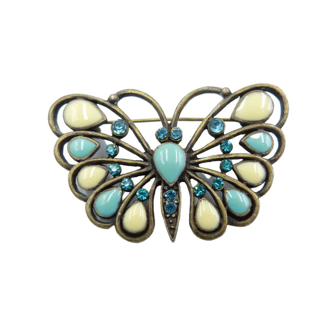 Vintage Blue & White Butterfly Brooch