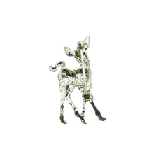 Load image into Gallery viewer, Vintage Silver Rhinestone Deer Brooch