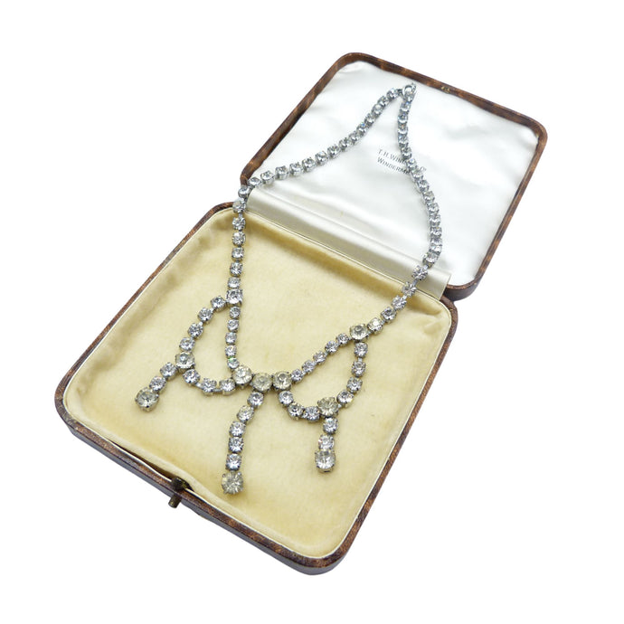 Vintage Silver Crystal Rhinestone Necklace