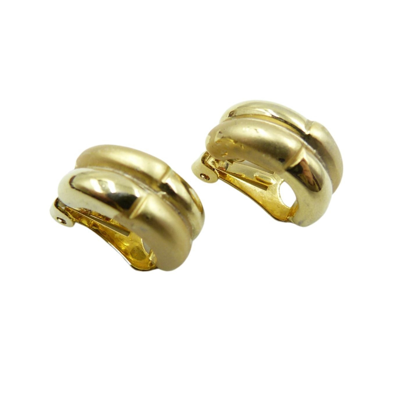Vintage small Gold Hoop Clip On Earrings