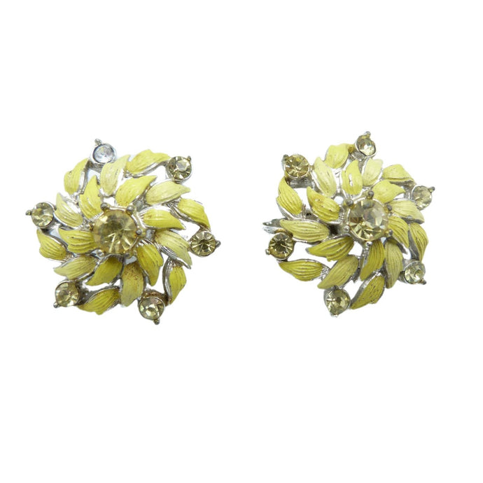 Vintage Jewelcraft Yellow Flower Earrings