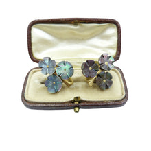 Load image into Gallery viewer, Vintage Mother of Pearl Shell Flower Screw Back Earrings