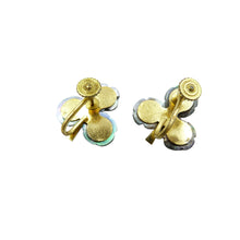 Load image into Gallery viewer, Vintage Mother of Pearl Shell Flower Screw Back Earrings