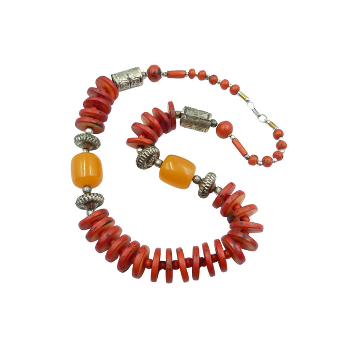 Vintage Orange Bead Necklace