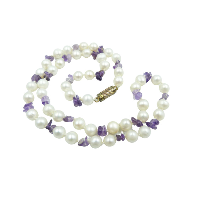 Vintage freshwater Pearl & Amethyst Necklace