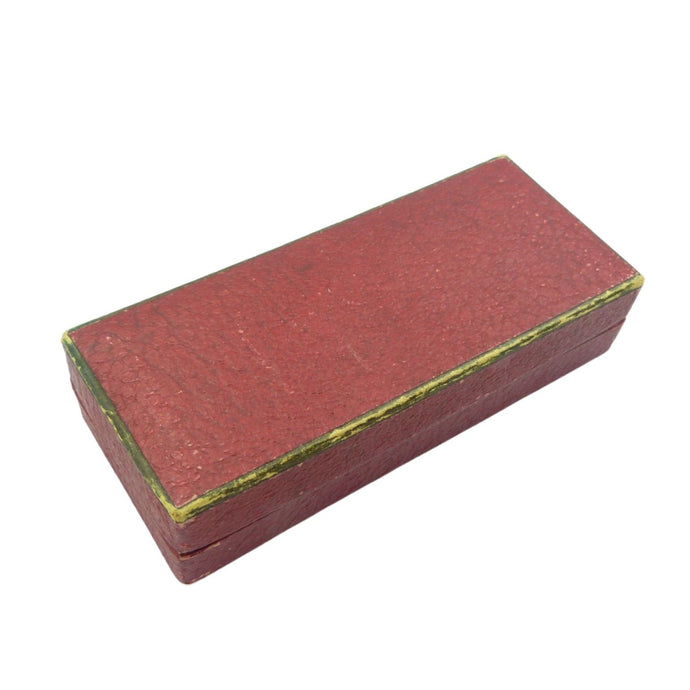 Vintage Red Leather Jewellery Box