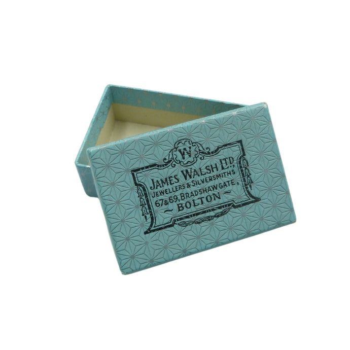 Vintage Jewellery Box, Turquoise & Silver Cardboard Box