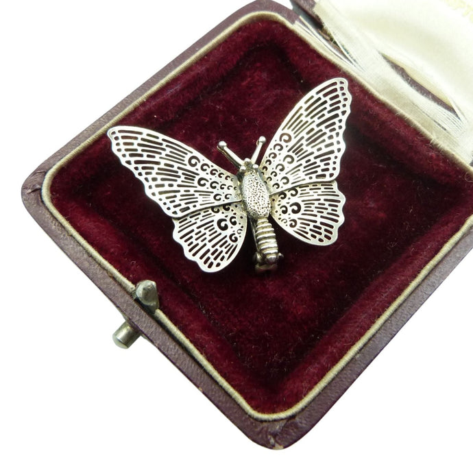 Vintage Silver Butterfly Brooch