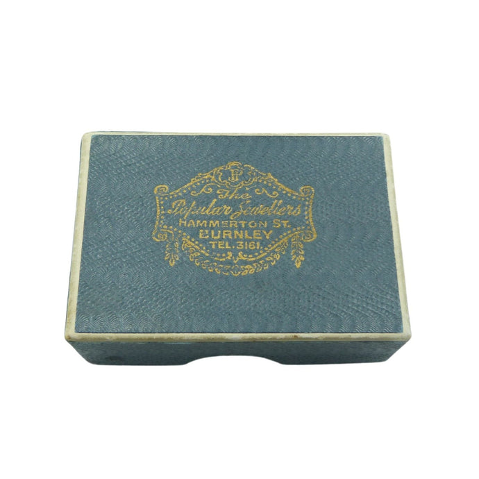 Vintage Blue Jewellery Box, The Popular Jewellers Burnley