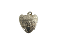 Load image into Gallery viewer, Antique Silver Plate Engraved Shield Locket