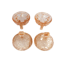 Load image into Gallery viewer, Vintage Art Deco Pink Rose Glass Dressing Table Vanity Set
