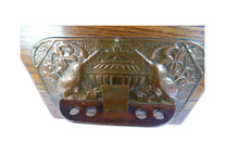 Load image into Gallery viewer, Arts and Crafts Copper &amp; Oak Pipe Rack