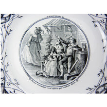 Load image into Gallery viewer, Antique French Black Transferware Porcelain Plate, Jules Vieillard &amp; Cie Bordeaux