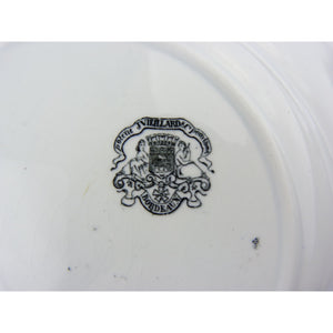 Antique French Black Transferware Porcelain Plate, Jules Vieillard & Cie Bordeaux