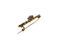 Load image into Gallery viewer, Antique Victorian Gold Plated Amethyst Bar Brooch