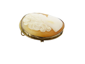 Antique Victorian Gold Plated Cameo Brooch