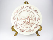 Load image into Gallery viewer, Antique French Red Transferware Plate - Marriage Wedding Plate - Un Mariage A La Campagne