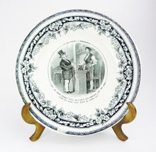 Load image into Gallery viewer, Antique Jules Vieillard &amp; Cie Bordeaux French Black Transferware Porcelain Plate