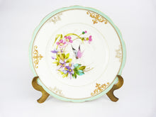 Load image into Gallery viewer, Antique Victorian 19th Century Hand Painted Gilt Gilded Flowers &amp; Butterfly Porcelain Plate