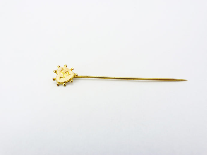 Antique Victorian Gold Plated Triskelion Isle Of Man Stick Pin