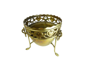 Antique Art Nouveau Pierced Brass Jardiniere