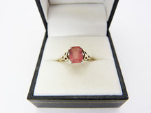 Load image into Gallery viewer, Art Deco H.G. &amp; Sons 9ct Gold and Silver Pink Tourmaline Paste Ring UK Size P - US Size 7.5 - Henry Griffiths and Sons