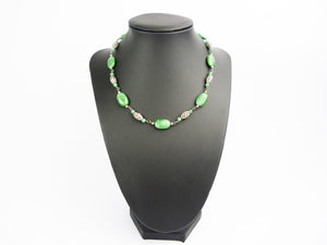 Art Deco Max Neiger Czech Green Peking Glass Necklace