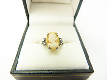 Load image into Gallery viewer, Art Deco Silver Cameo Ring by Delcita Size S