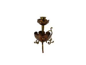 Antique Arts & Crafts Copper and Brass Candle Holder