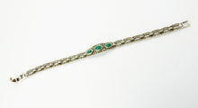 Load image into Gallery viewer, Art Deco Style Silver 925, Marcasite &amp; Green Chalcedony Bracelet