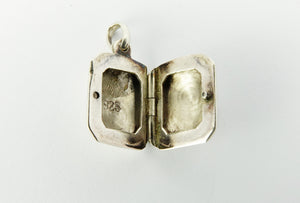 Vintage Sterling Silver Engraved Rectangular Locket