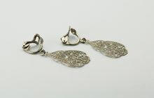 Load image into Gallery viewer, Vintage Silver Tone Art Nouveau Style Clip On Earrings Pat Pending