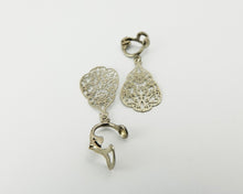 Load image into Gallery viewer, Vintage Silver Tone Art Nouveau Style Clip On Earrings Pat Pending