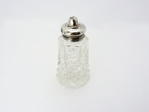 David Loebl Schindler & Co 1924 cut Glass & Silver Lidded Salt Pepper Pot Shaker Bottle
