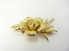Load image into Gallery viewer, Vintage Gold Rose Brooch Signed Sphinx