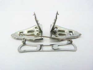 Art Deco Diamond Paste Double Duette Clip/Brooch