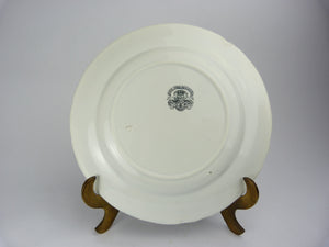 Antique J. Vieillard & Cie Bordeaux Black Transferware Porcelain Plate