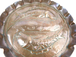 Arts & Crafts Newlyn School Cooper Fish Pin Tray