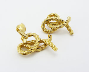 Gold Rope Twist Earrings