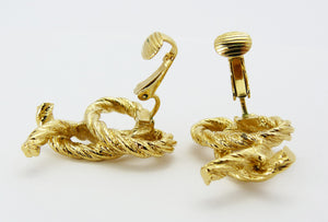 Gold Rope Twist Earrings