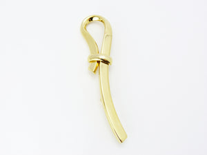 Large Modernist Gold Tone Rope Knot Brooch
