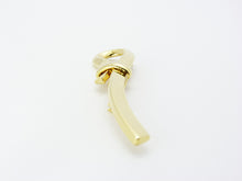 Load image into Gallery viewer, Large Modernist Gold Tone Rope Knot Brooch