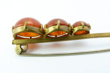 Load image into Gallery viewer, Antique Carnelian Gold Tone Bar Brooch
