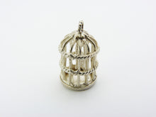 Load image into Gallery viewer, Silver Bird Cage Charm