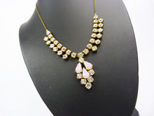 Load image into Gallery viewer, Vintage Pink Opal &amp; Crystal Rhinestone Necklace