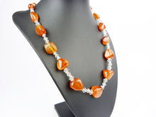 Load image into Gallery viewer, Art Deco Czech Orange Glass Necklace